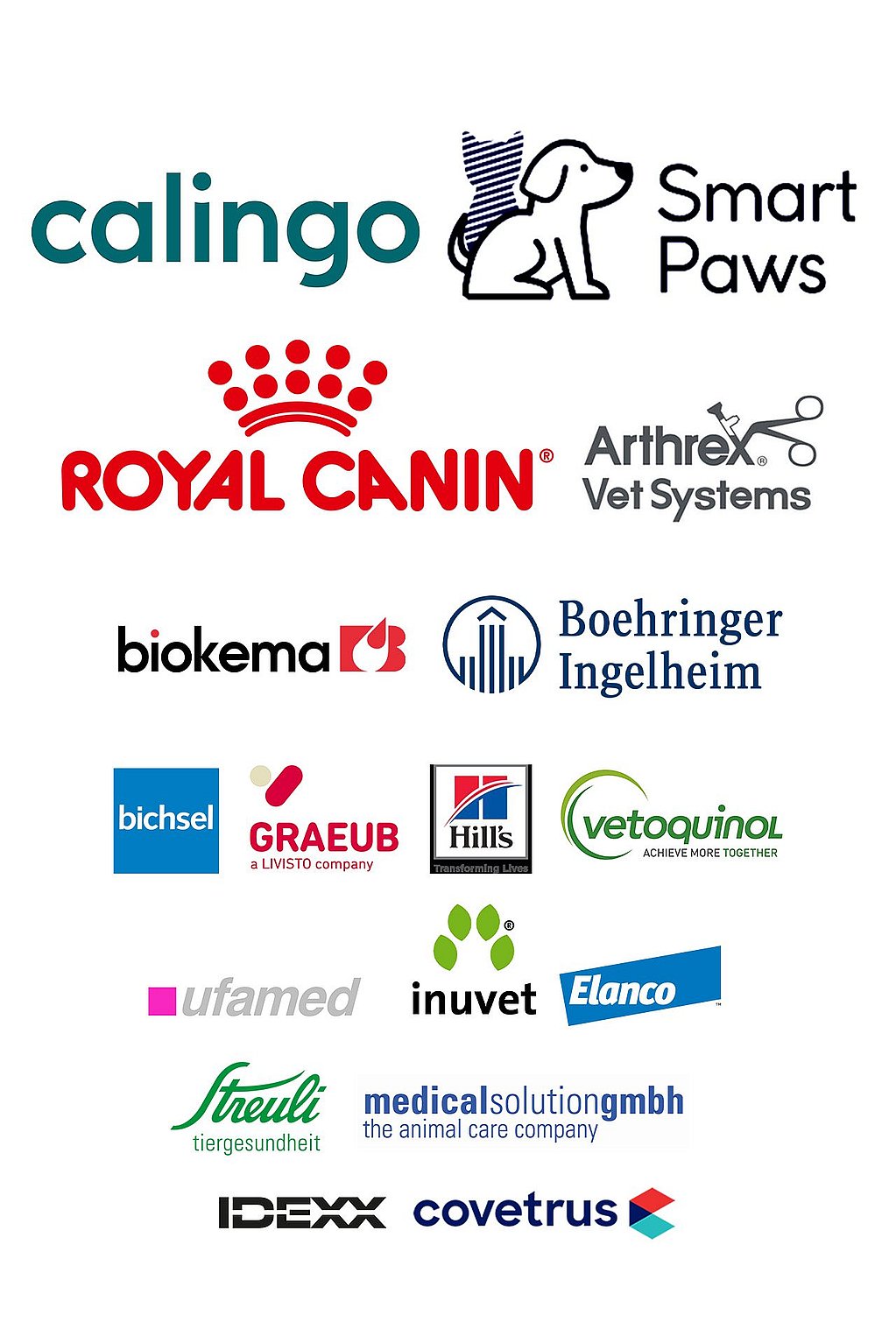 Eine Gruppe von Logos verschiedener Marken.